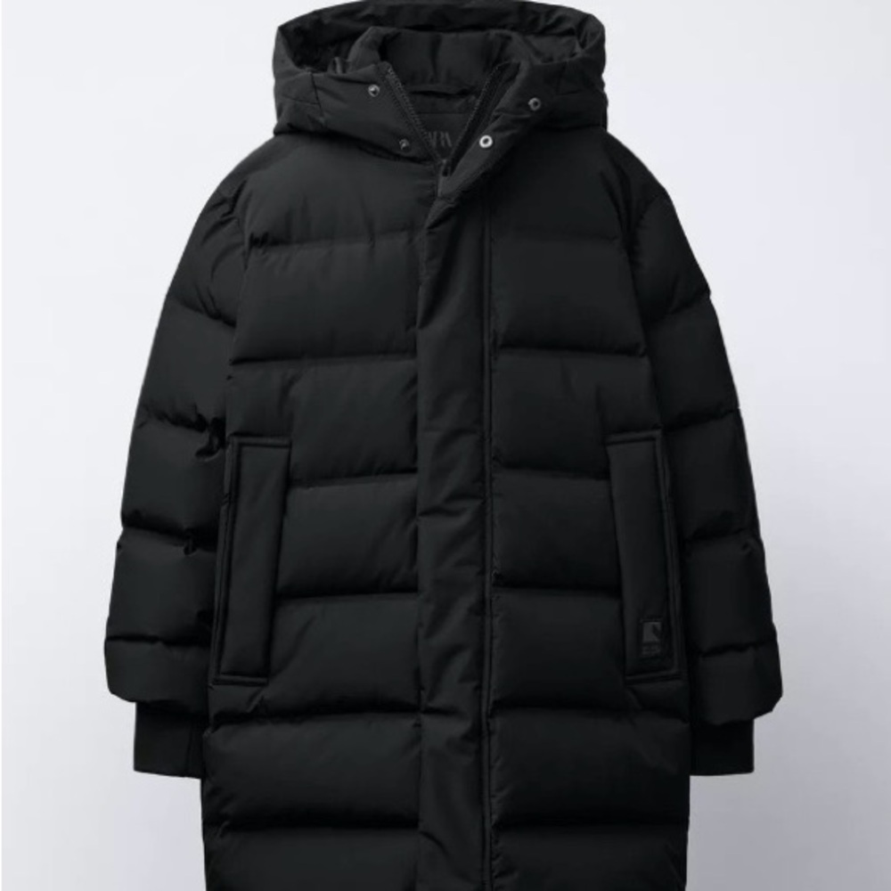 ZARA Boys Black Long Down Puffer Coat | 50% Down | SOLD OUT | Size 8-9 | NTW